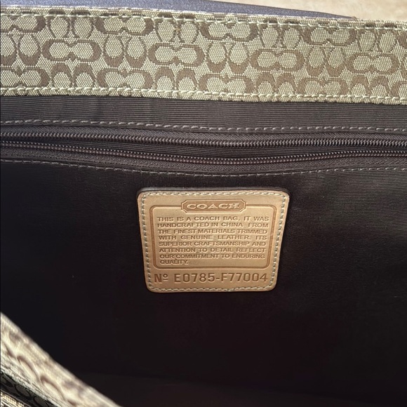 Coach Brown and Tan Laptop Bag with Adjustable Strap - Picture 5 of 9